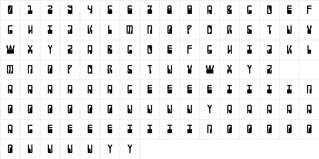 CC Disto Regular  glyph index