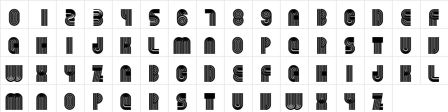 Beamie Regular  glyph index