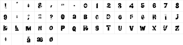 Blomster Normal  glyph index