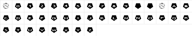 AlphaShapes pentagons 2 Normal  glyph index