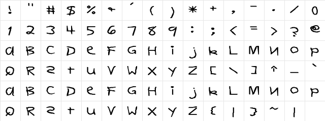 DearTeacher-Normal Wd Regular  glyph index