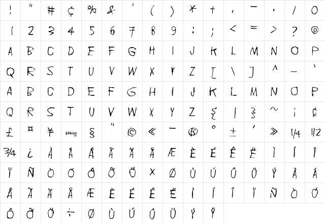 Doublpeopl Regular  glyph index
