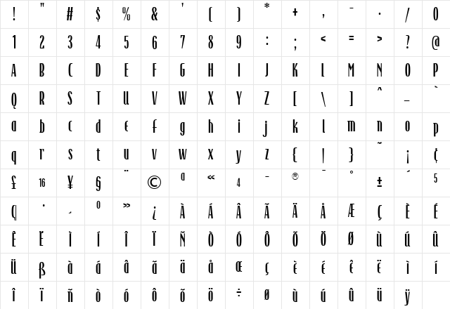 TFRaincheck Book  glyph index