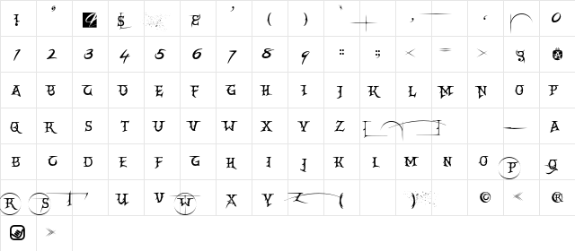 CrEAtoR cAmpoTYPe SmcP Regular  glyph index