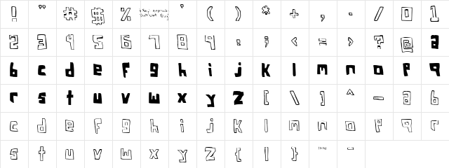 FSO square bracket Regular  glyph index