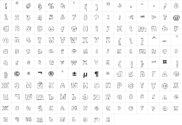 a_AvanteCpsLCBrkHll Regular  glyph index