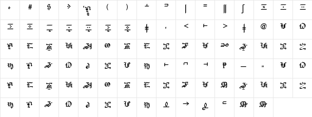 Maharlikang Tagalog AV2 Regular  glyph index