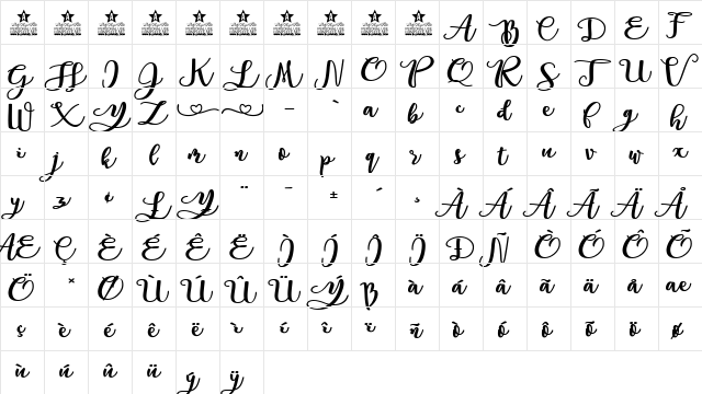 Andorra Personal Use Regular  glyph index