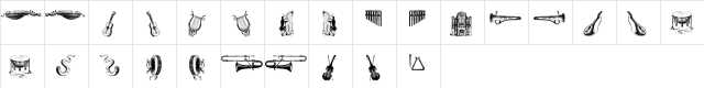 musical instruments, 3rd chair Regular  glyph index