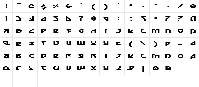 Nostromo Expanded Expanded  glyph index