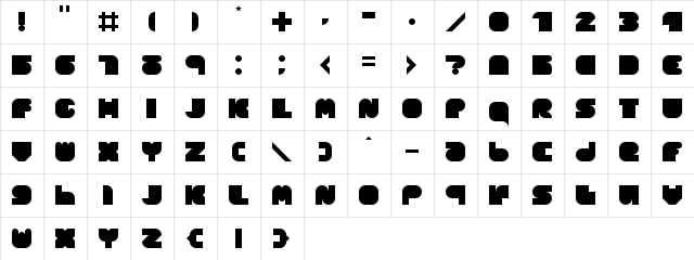 OPN DunPeel Lust Regular  glyph index