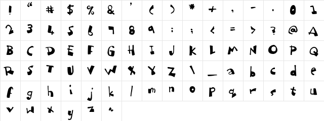dubbem Regular  glyph index