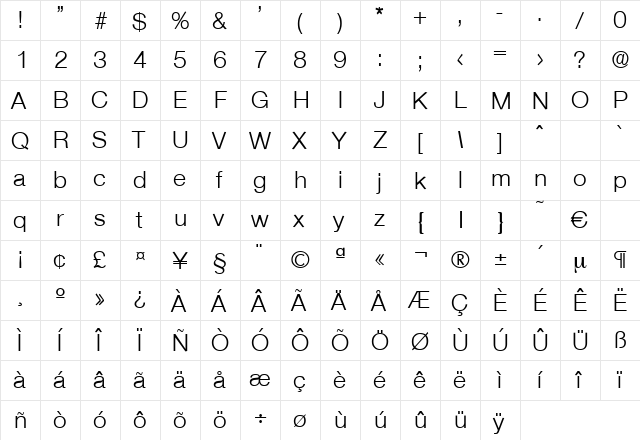 Olnova-Regular Regular  glyph index