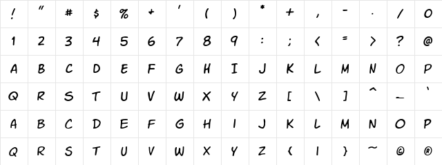 VTC Letterer Pro Regular  glyph index