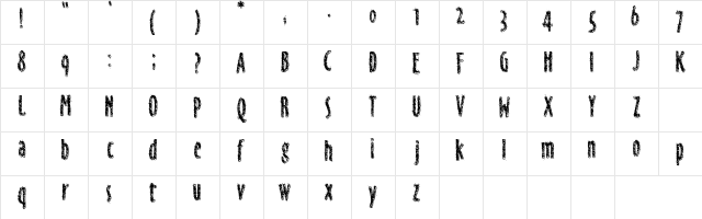 Disturb Regular  glyph index
