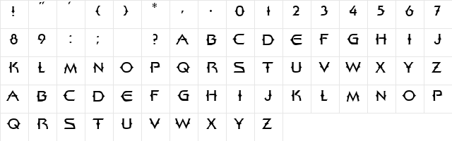 PIVOT Regular  glyph index