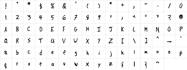 Foz Gannie w Regular  glyph index