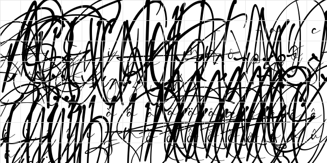 The Brittany Script Regular  glyph index