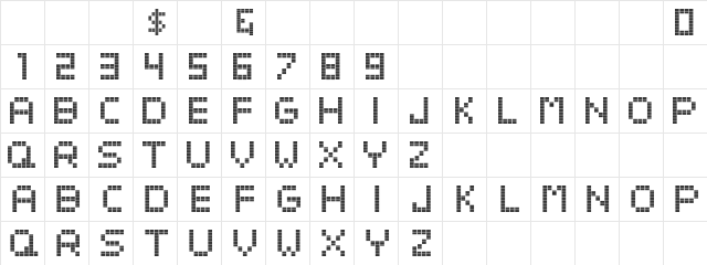 Beato ExtBd Head Regular  glyph index