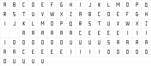 FORNEVER DEMO Light Regular  glyph index