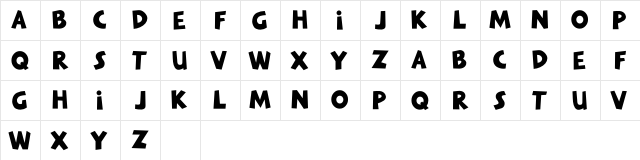 GloryUnited Regular  glyph index