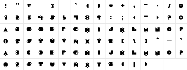 Equation Regular  glyph index