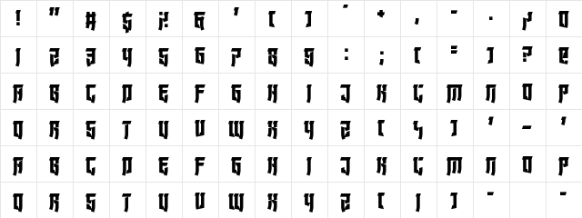 Wonders of the Orient Regular  glyph index