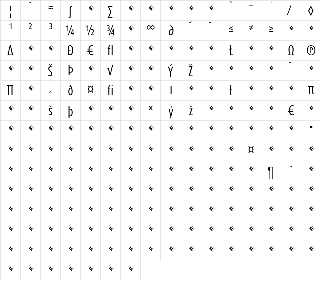 DaxCompact-RegularExpert Regular  glyph index