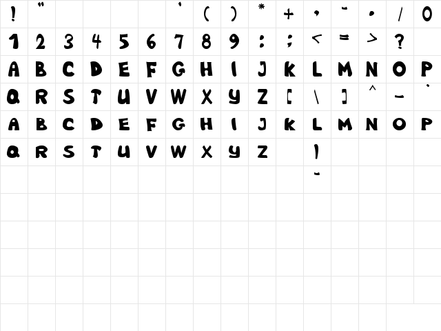Nb Obese Regular  glyph index