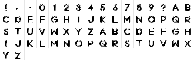 Chrome Regular  glyph index