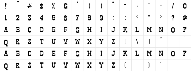 West Hood Regular  glyph index