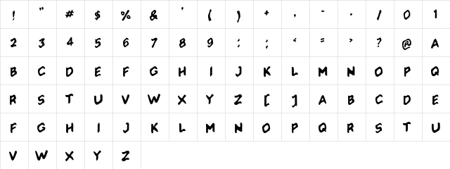 Soliaterz Regular  glyph index