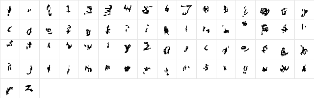 Menga Regular  glyph index