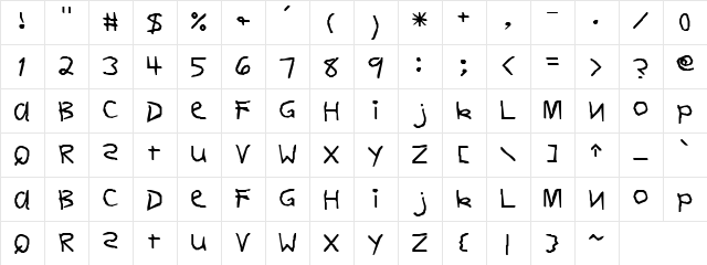 Mythology Regular  glyph index
