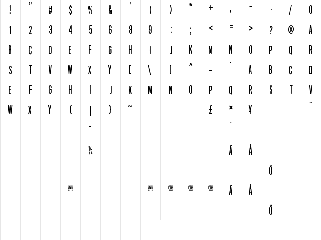 Eight Days A Week Regular  glyph index