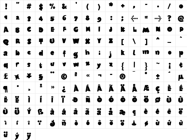 F2FTagliatelleSugo LT Std Regular  glyph index