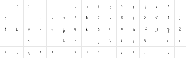 Hairline Quadrata Medium  glyph index