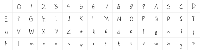 My Scrawl Regular  glyph index