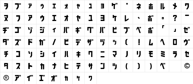 SardinenKT Regular  glyph index