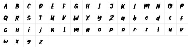 Gibson walsh Regular  glyph index