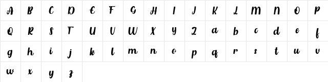 Azarita Italic FREE Italic  glyph index