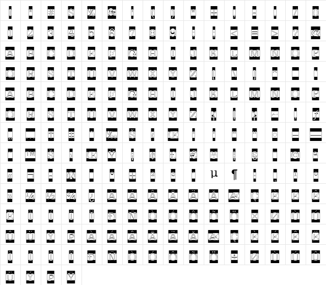 a_NoterCmB&W Regular  glyph index