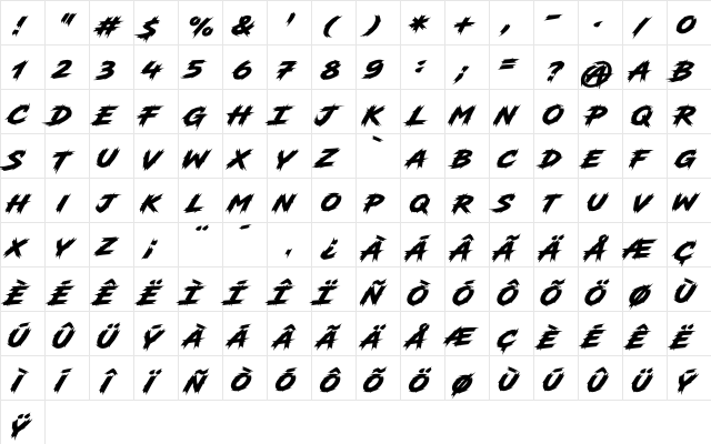 Sectar Regular  glyph index