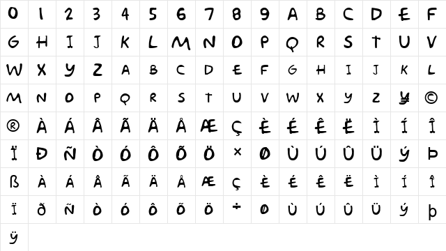 FZ JAZZY 57 Normal  glyph index