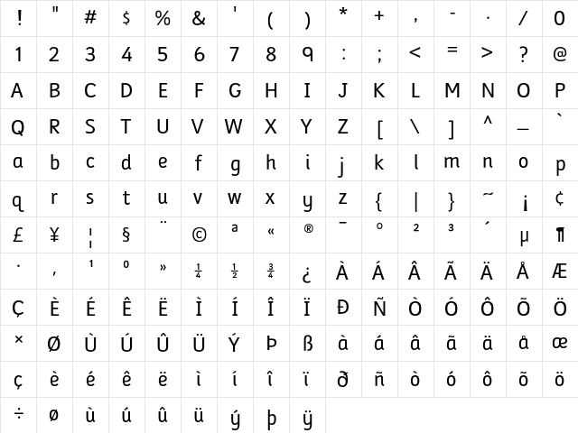 Folder Regular  glyph index