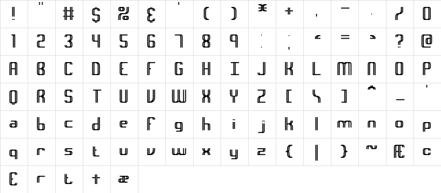 Intersect BRK Normal  glyph index