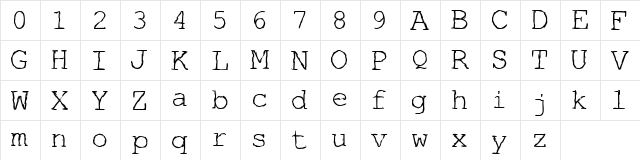 Screenwriter's Nightmare Regular  glyph index