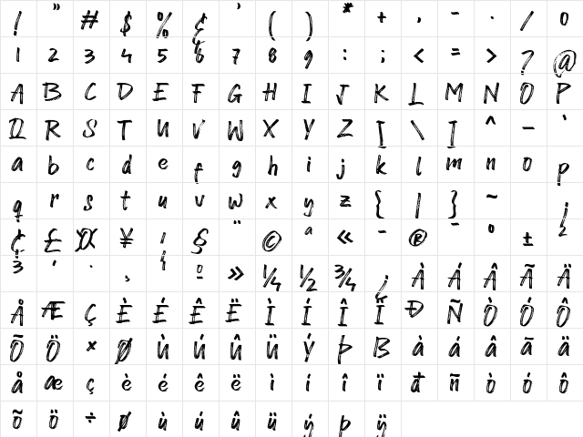 Dolato de Stato Regular  glyph index