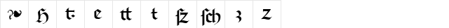 RichmondFraktur LT Regular  glyph index