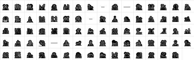 MiniPics NakedCityNight  glyph index